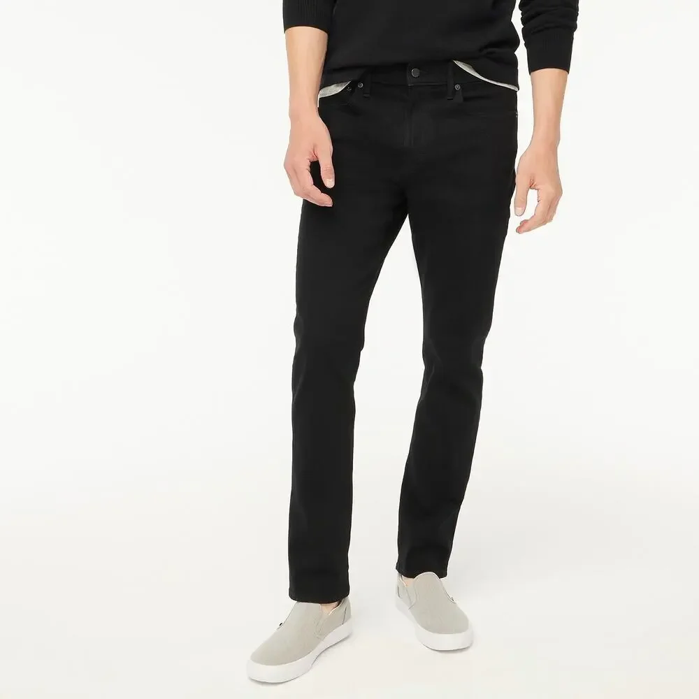 NWT J. Crew Men's Straight-Fit Jeans Signature Flex Dark Shadow Black Size 30x30